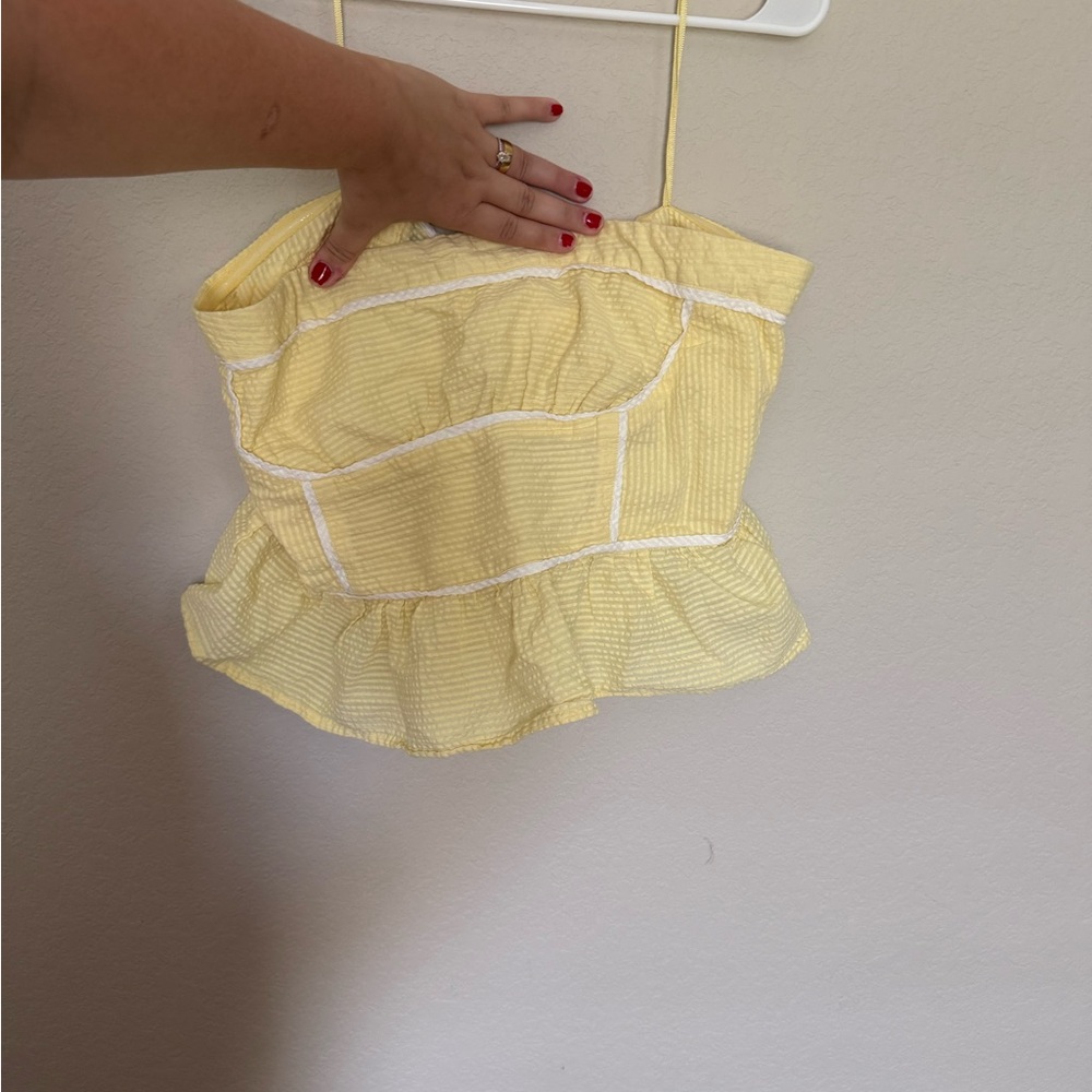 Free People Yellow Crop Top